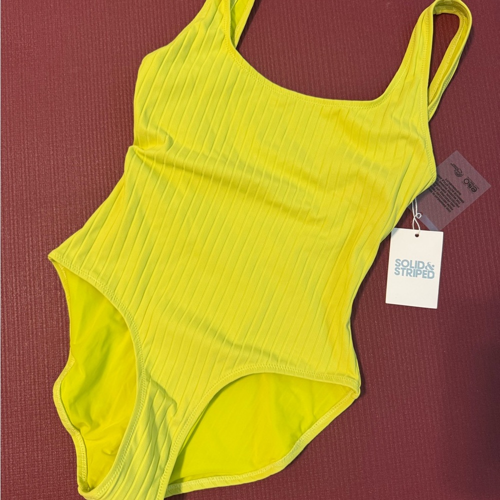 SOLID & STRIPED Chartreuse Swimsuit